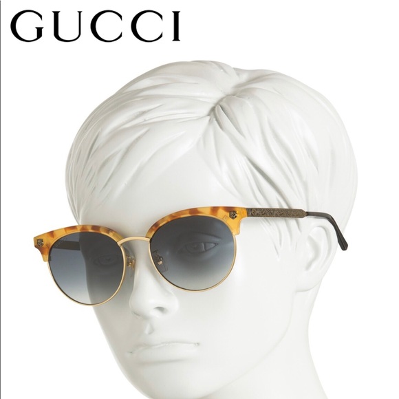 Gucci GUCCI Engraved Classic Round Sunglasses